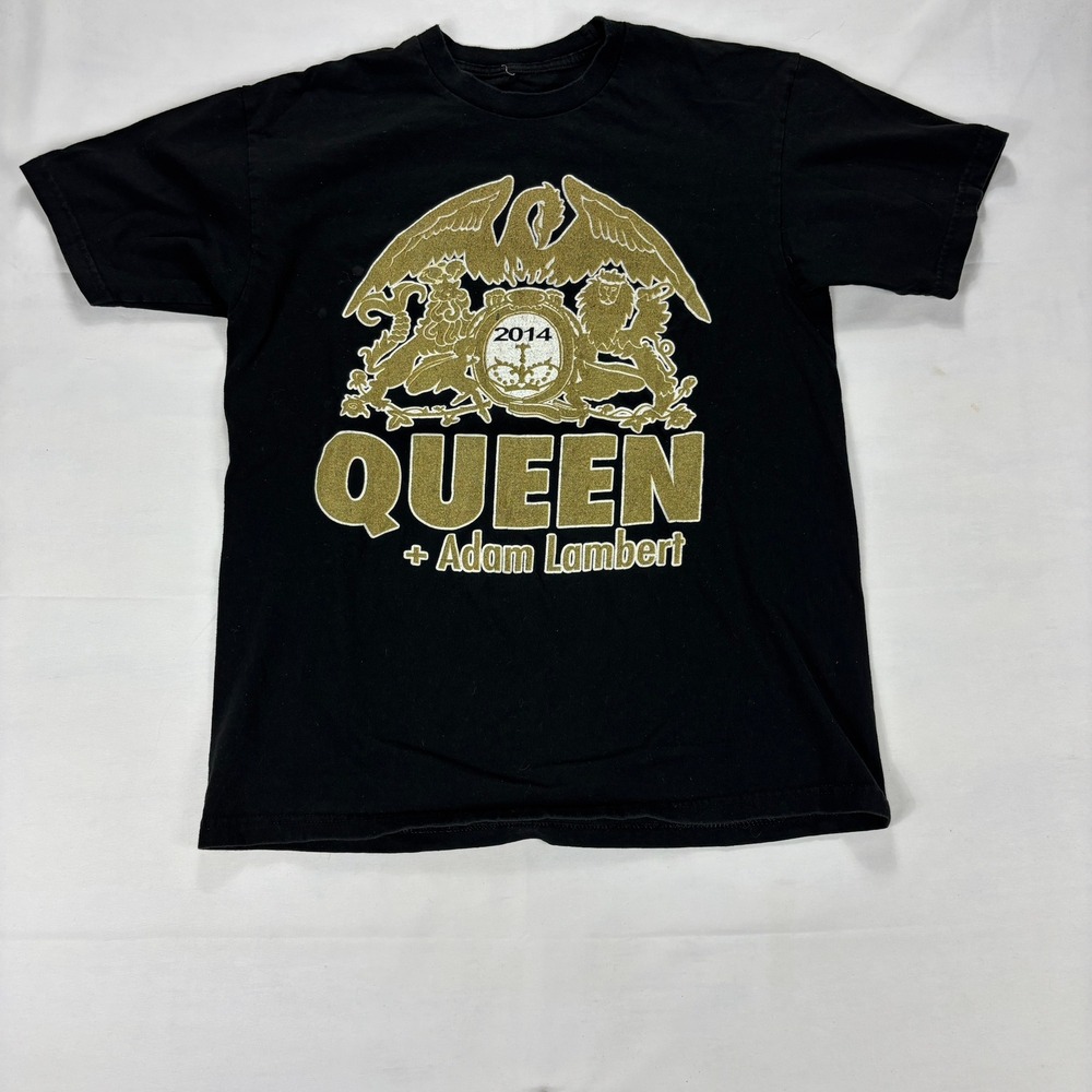 Queen Adam Lambert Live in Concert 2014 Tour T‎ Shirt Black Rock Band Mens L